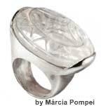 anel em prata c/ cristal lapidado - M. Pompei